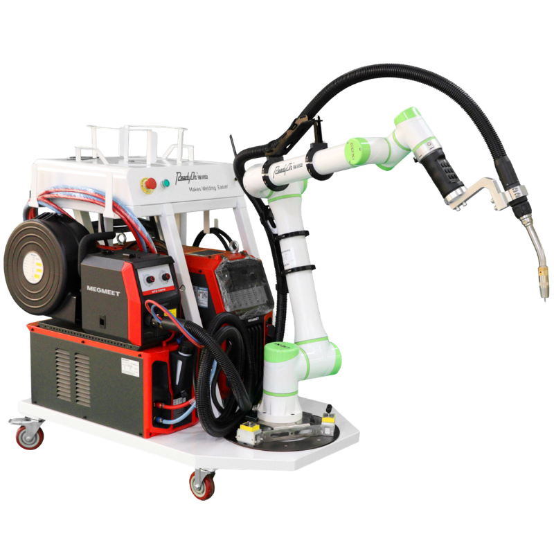 Mobil taban, kaynak ünitesi ve robot kolundan oluşan cobot kaynak sistemi